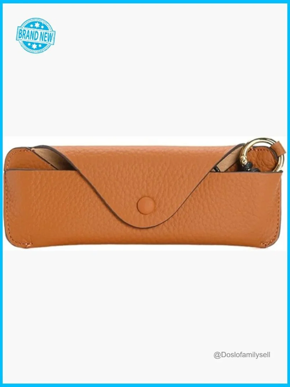 Genuine Leather Eyeglasses Case Slim Portable Classic Snap Closure Organizer